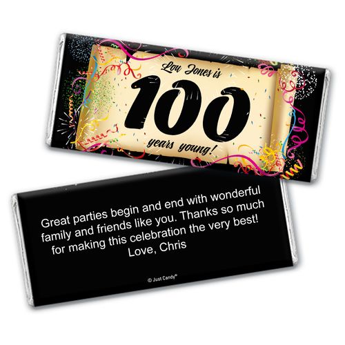 Commemorate 100th Birthday Personalized Candy Bar - Wrapper Only