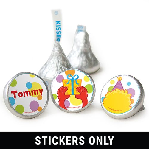 Birthday 3/4" Sticker Sesame Street Themed Personalized Stickers (108 Stickers)