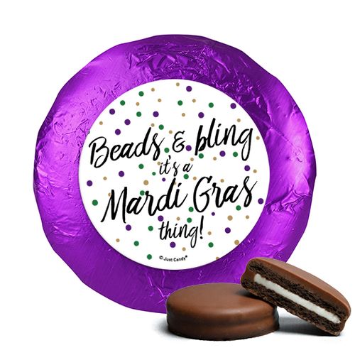 Mardi Gras Beads & Bling Milk Chocolate Covered Oreos