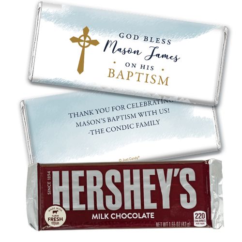 Personalized Baptism God Bless Watercolor Chocolate Bars