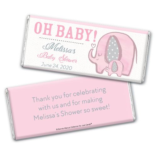 Personalized Bonnie Marcus Baby Shower Watercolor Flowers Chocolate Bar Wrappers