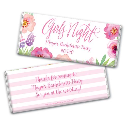 Floral Embrace Bachelorette Favors Personalized Candy Bar - Wrapper Only