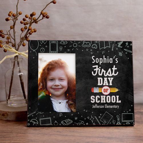 Personalized Picture Frame - First Day of School Chalkboard