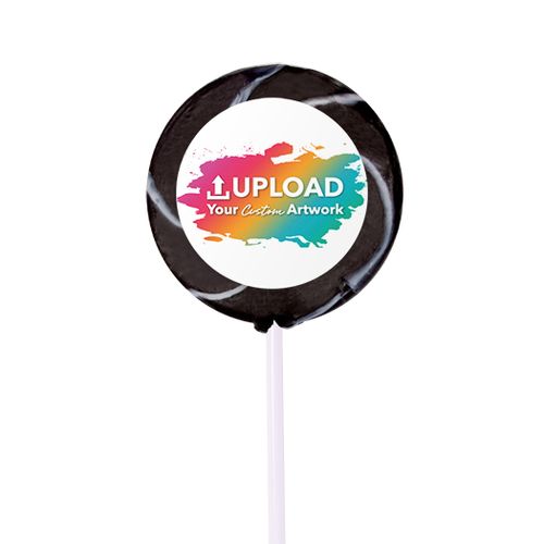 Personalized Upload Your Artwork Small Swirly Pop with Sticker (24 Pack)