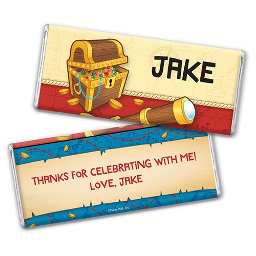 Personalized Birthday Pirates Chocolate Bar & Wrapper