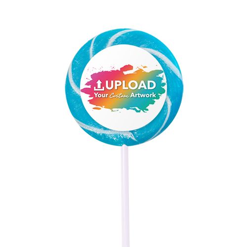 Personalized Upload Your Artwork Small Swirly Pop with Sticker (24 Pack)