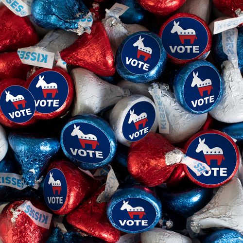 DIY Democrat Patriotic Election Stickers Hershey's Kisses