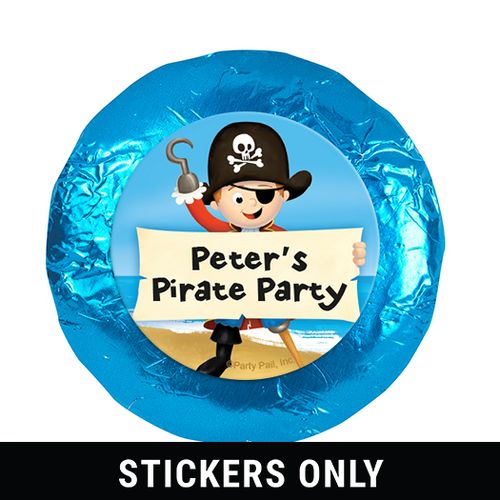 Personalized Birthday Pirate Party 1.25" Stickers (48 Stickers)