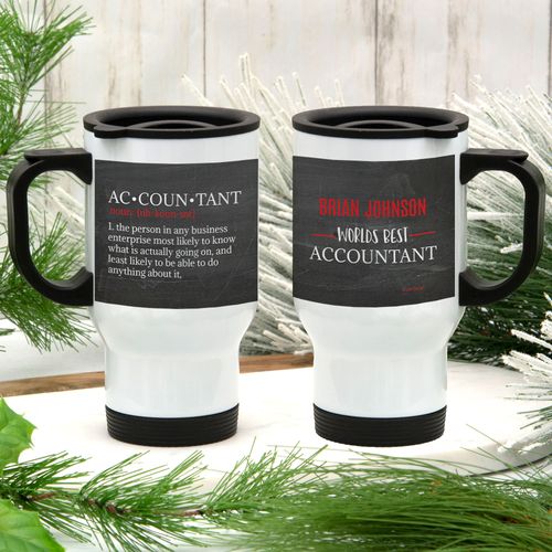 Personalized World's Best Accountant Stainless Steel Travel Mug (14oz)