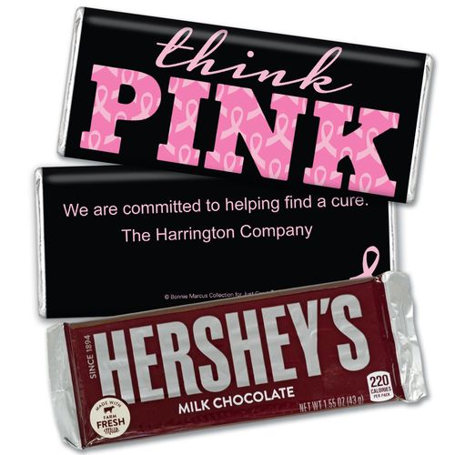 Personalized Bonnie Marcus Hershey's Milk Chocolate Bar & Wrapper - Breast Cancer Awareness Pink Power