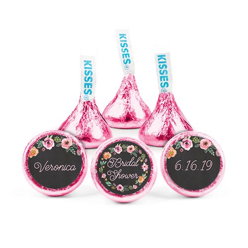 Personalized Bridal Shower Floral Wreath Hershey's Kisses