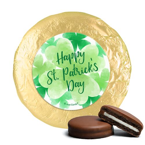 St. Patrick's Day Watercolor Clovers Milk Chocolate Covered Oreos