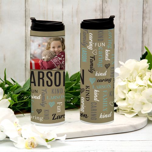 Personalized Word Cloud Family Stainless Steel Thermal Tumbler (16oz)