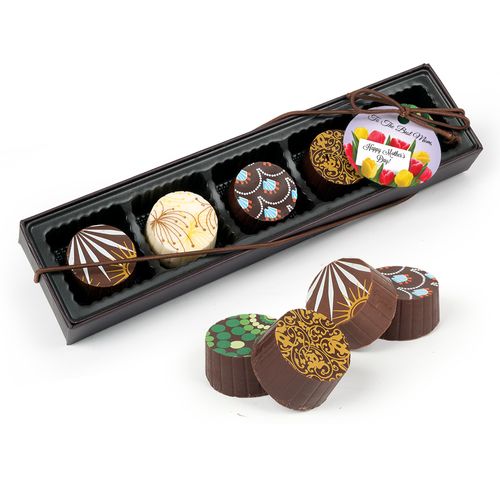 Personalized Mother's Day Bouquet Gourmet Chocolate Truffle Gift Box (5 Truffles)
