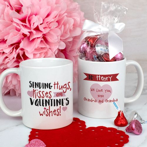 Personalized Valentine's Wishes 11oz Mug 1/2lb KISSES