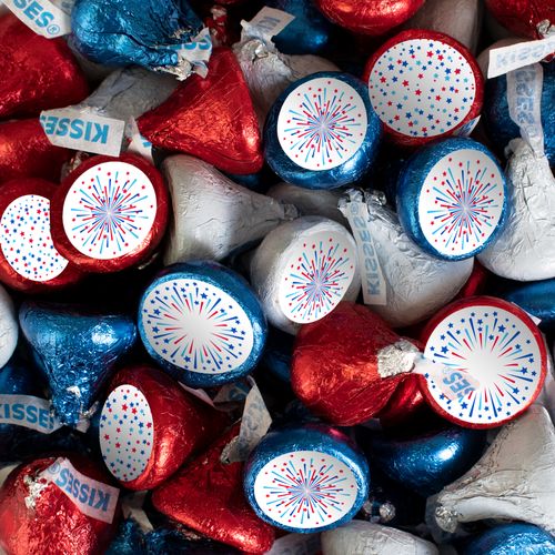 DIY Patriotic Hershey's Kisses Candy and Fireworks Stickers