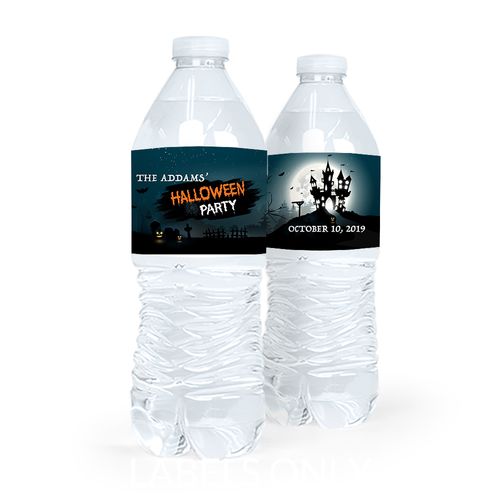 Personalized Spooky Invite Halloween Water Bottle Labels (5 Labels)