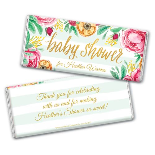 Personalized Bonnie Marcus Chocolate Bar Wrappers Only - Baby Shower Stripes