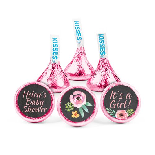 Personalized Baby Shower Chalkboard Blossom Hershey's Kisses