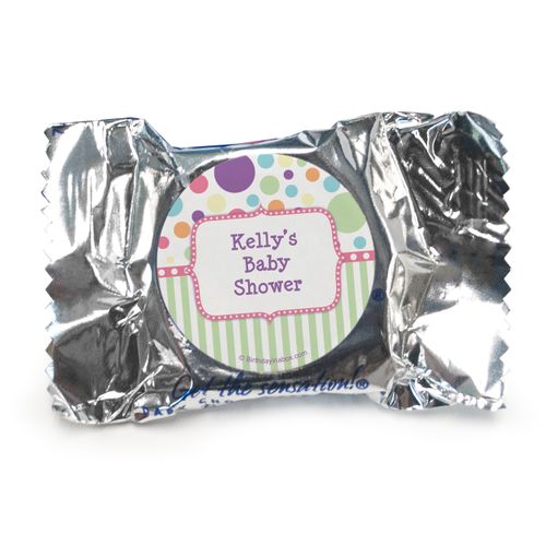 Baby Shower Pink Stripe Personalized Peppermint Patties