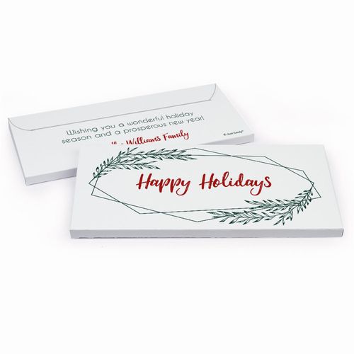 Deluxe Personalized Geometric Holiday Christmas Candy Bar Cover