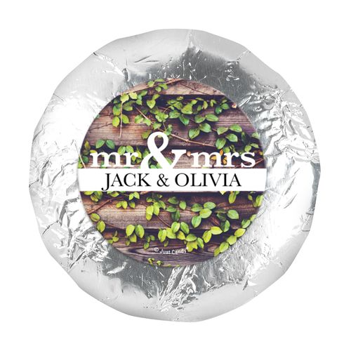 Personalized Wedding Mr. & Mrs. Rustic 1.25" Stickers (48 Stickers)
