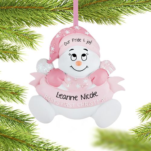 Personalized Snow Baby First Christmas Girl