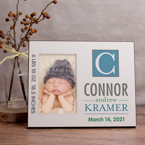 Personalized Picture Frame - Baby Blue Monogram