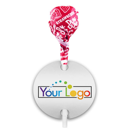 Business Promotional Add Your Logo Dum Dums with Gift Tag (75 pops)