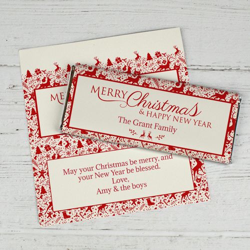Personalized Christmas Chocolate Bar Wrappers Only - Iconic Christmas