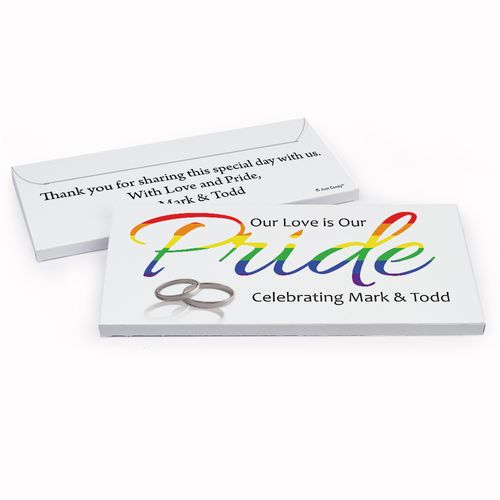 Deluxe Personalized LGBT Wedding Love & Pride Hershey's Chocolate Bar in Gift Box