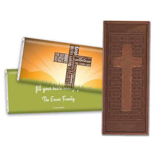 Personalized He's Risen Embossed Chocolate Bar