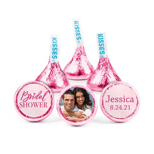 Personalized Bridal Shower Magenta Florals Hershey's Kisses