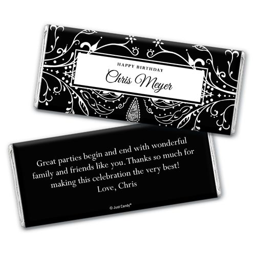 Elegant Birthday Personalized Candy Bar - Wrapper Only