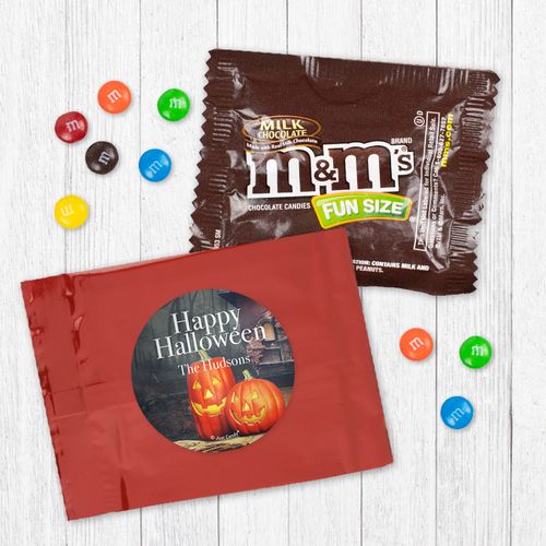 Personalized Halloween Pumpkin Greetings - Milk Chocolate M&Ms