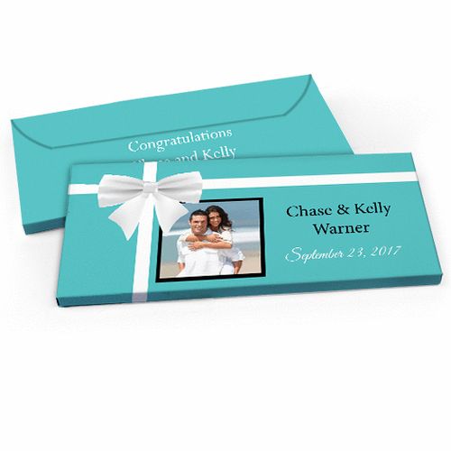 Deluxe Personalized Tiffany Style Wedding Candy Bar Favor Box