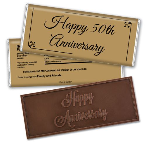 Anniversary Party Favors Personalized Embossed Chocolate Bar Chocolate & Wrapper Simple Truth Anniversary Favors