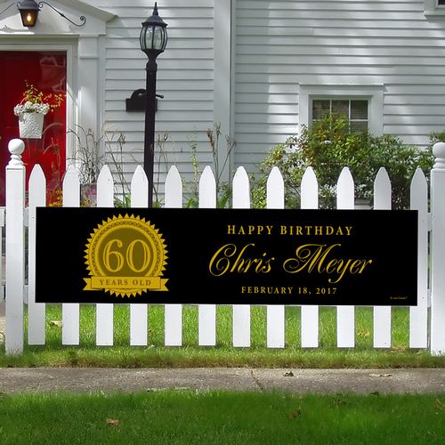 Personalized 60th Certificate Birthday 5 Ft. Banner