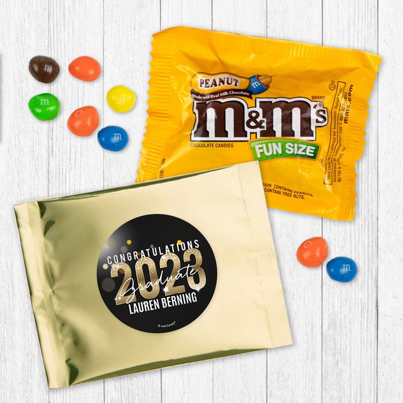 Personalized Graduation Black and Gold Milk Chocolate M&Ms