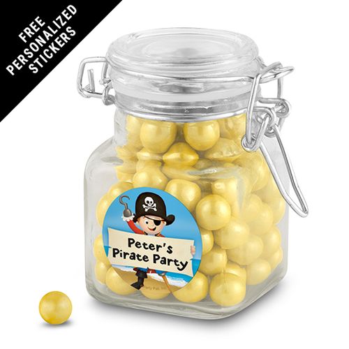 Birthday Personalized Latch Jar Pirate Theme (12 Pack)