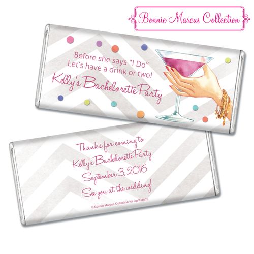 Bonnie Marcus Collection Personalized Chocolate Bar Chocolate and Wrapper Here's to You Bachelorette Party