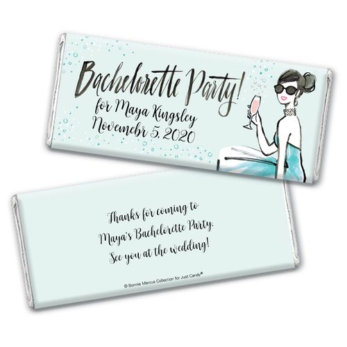 Sunny Soiree Bachelorette Party Favor Personalized Candy Bar - Wrapper Only