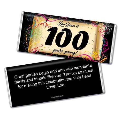 100th Birthday Personalized Chocolate Bar Confetti Age