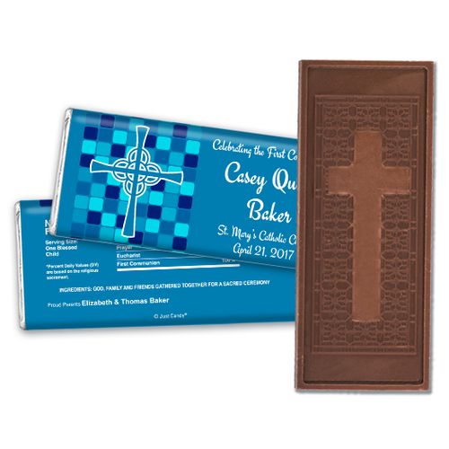 Communion Embossed Cross Chocolate Bar Mosaic Cross