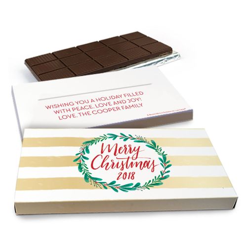 Deluxe Personalized Bonnie Marcus Christmas Chic Chocolate Bar in Gift Box (3oz Bar)