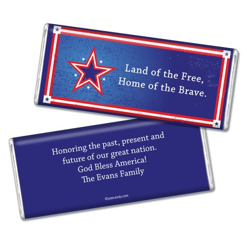 Personalized Patriotic Stars Chocolate Bar Assembled