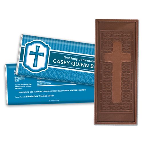 Communion Embossed Cross Chocolate Bar Framed Cross