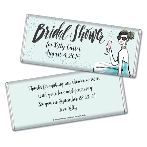 Sunny Soiree Bridal Shower Favors Personalized Hershey's Bar Assembled