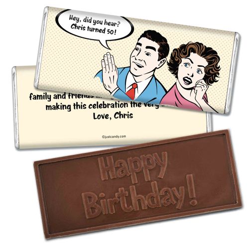 Birthday Personalized Embossed Chocolate Bar Comic Strip
