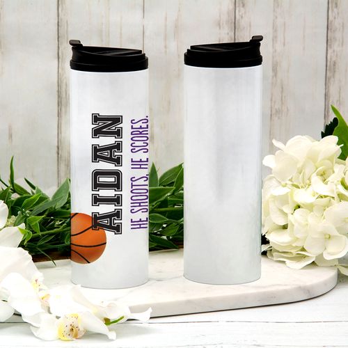 Personalized Basketball Stainless Steel Thermal Tumbler (16oz)